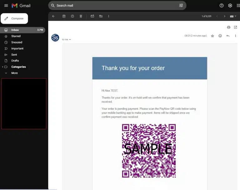 configurable confirmation email message