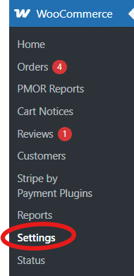 settings menu
