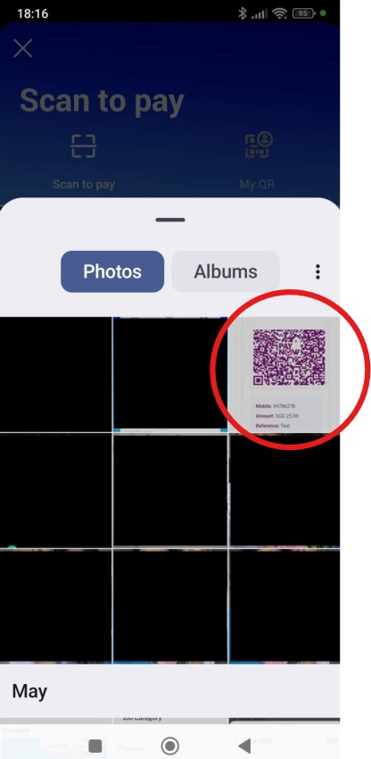 Choose QR Code from Phone Gallery