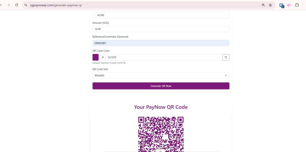 Free PayNow UEN QR Code generator - SGPayNowQR.com
