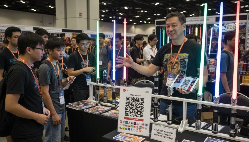 Accepting SGQR with PayNow at a convention